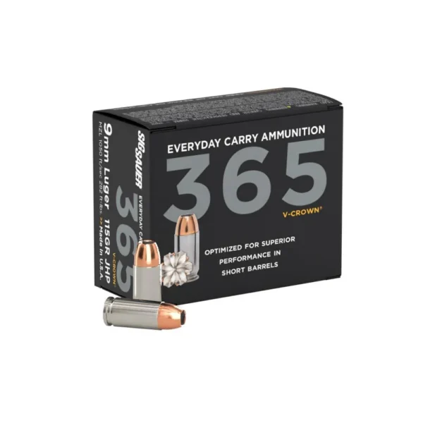 Sig Sauer Sig 365 Elite V-Crown Handgun Ammunition 9mm Luger 115 gr JHP 1050 fps 20/ct