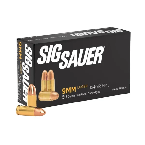 Sig Sauer Sig Elite Performance Handgun Ammunition 9mm Luger 124gr FMJ 50/ct
