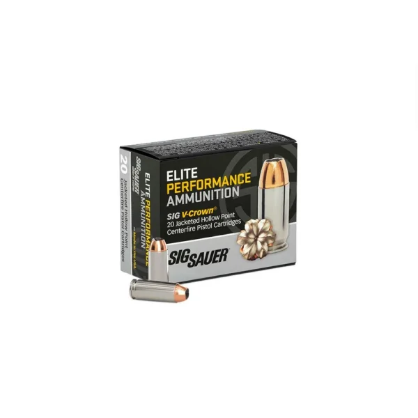Sig Sauer Sig Elite V-Crown Handgun Ammunition 10mm Auto 200gr JHP 1060 fps 20/ct