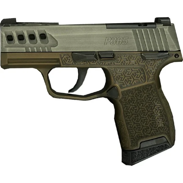 Sig Sauer P365 "Gold Bug"Distressed Gray/Brown OR Handgun 9mm Luger 10rd Magazines(2) 3.1" Barrel X-RAY 3 Sights Manual
