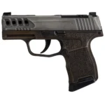 Sig Sauer P365 "Gold Bug" Handgun 9mm luger 10rd Magazines(2) 3.1" Black Barrel Tactical Cut Distressed Grey Slide/Brown Grip