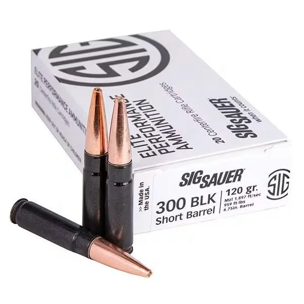 Sig Sauer SBR Elite Performance Copper Hunting Rifle Ammunition .300 BLK 120gr HP 1897 fps 20/ct