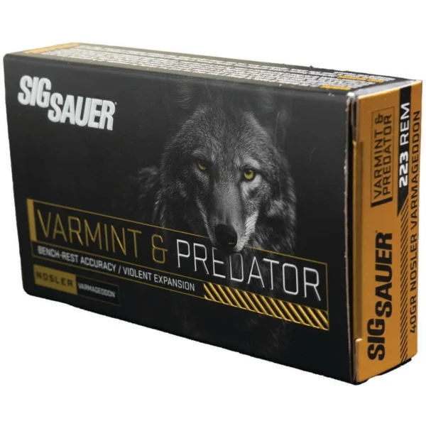 Sig Sauer Varmint & Predator Rifle Ammunition .223 Rem 40gr PT 3650 fps 20/ct