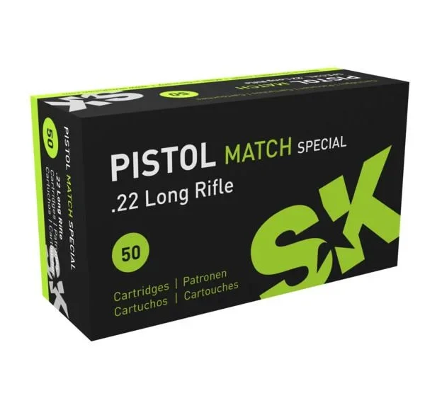 SK SK Pistol Match Special Rimfire Ammunition .22 LR 40 gr LRN 938 fps 50/ct