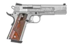Smith & Wesson Inc. Smith & Wesson 1911 Engraved Handgun .45 ACP 8rd Magazine 5" Barrel Engraved Silver with Wood Grip