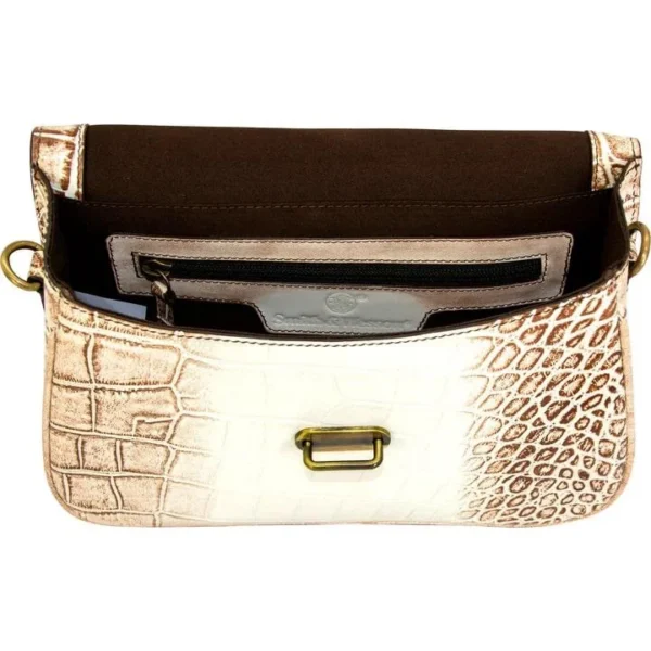 Rugged Rare Smith & Wesson Croc Crossbody Concealed Carry Purse Beige