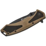 Battenfeld Knives Smith & Wesson Extreme Ops Spring Assist Folding Knife 3-1/4" Drop Point Blade Black Tan Box - alternate