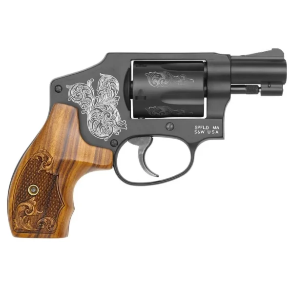 Smith & Wesson Inc. Smith & Wesson M442 Handgun 38 S&W Spl 5rd Capacity 1.875" Barrel Engraved Wood Grip