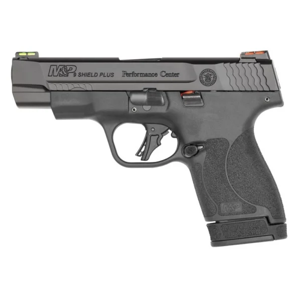 Smith & Wesson Inc. S&W PC M&P 9 Shield Plus Fiber Optic Handgun 9mm Luger 10rd Magazine 4" Barrel No Thumb Safety Black USED