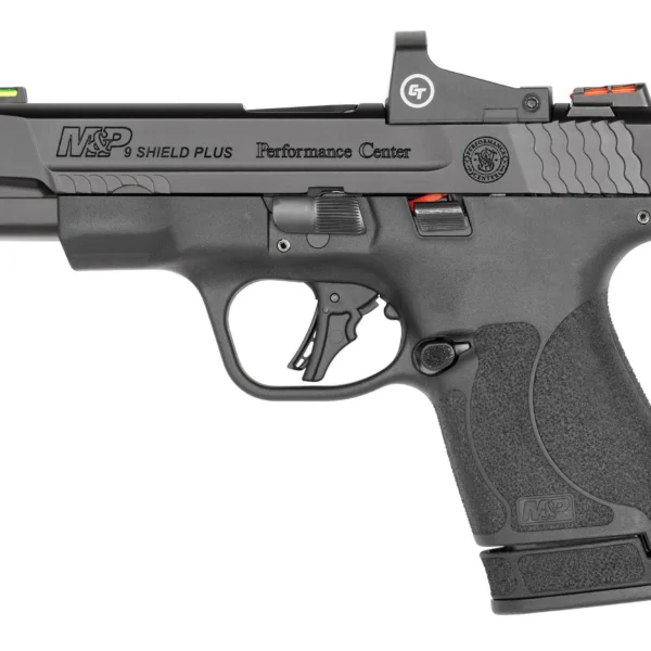 Smith & Wesson Inc. S&W PC M&P 9 Shield Plus Crimson Trace Handgun 9mm Luger 10rd Magazine 4" Barrel No Thumb Safety Black