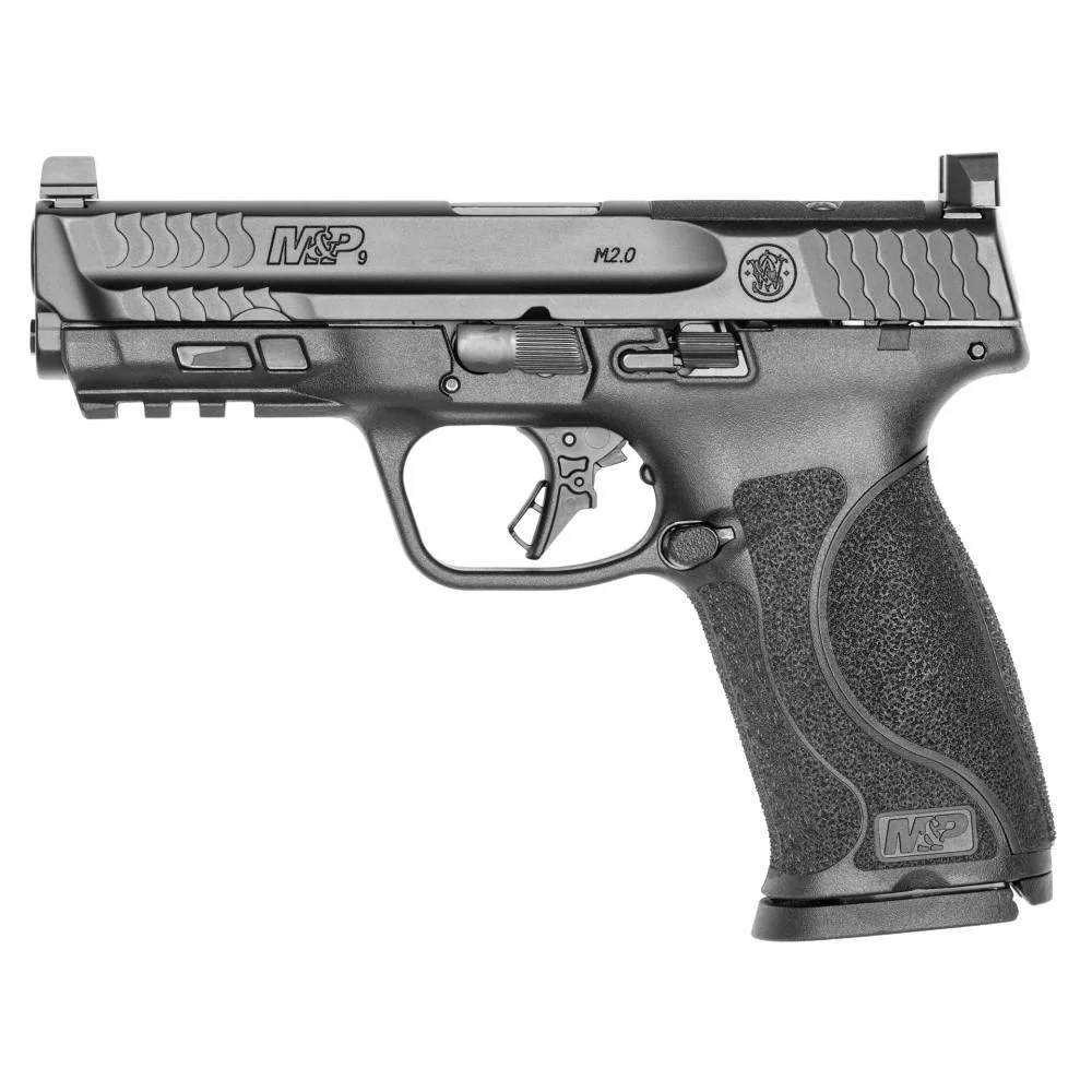 smith-wesson-mp9-m2-0-9mm-4-25-black-primary Smith & Wesson Inc. Smith & Wesson M&P9 M2.0 Handgun 9mm Luger 17rd Magazine 4.25" Barrel Black Optic Ready Night Sights