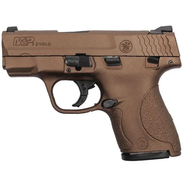 Smith & Wesson Inc. S&W M&P9 Shield Burnt Bronze Handgun 9mm Luger 8rd Magazine 3.1" Barrel Thumb Safety FDE/Tan-USED