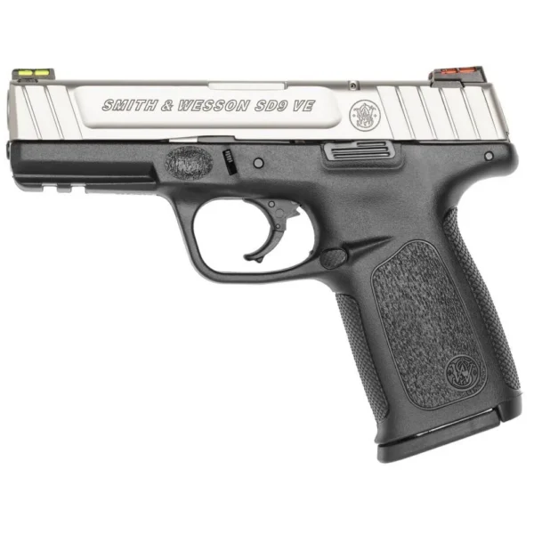 Smith & Wesson Inc. Smith & Wesson SD9 VE HI VIZ Sight Handgun 9mm Luger 10rd Magazines 4" Barrel Silver Slide with Black