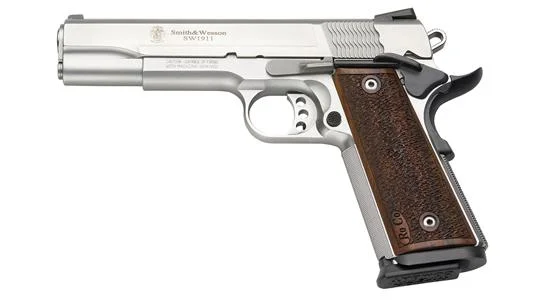 smith-wesson-sw1911-pro-series-9mm-stainless-demo-primary Smith & Wesson Inc. S&W PC SW1911 Pro Series Brown Grip Handgun 9mm Luger 10rd Magazine 5" Barrel Stainless-DEMO