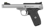 Smith & Wesson Inc. Smith & Wesson SW22 Victory Handgun .22 LR 10rd Magazines (2) 5.5" Threaded Barrel Silver with Black Grip