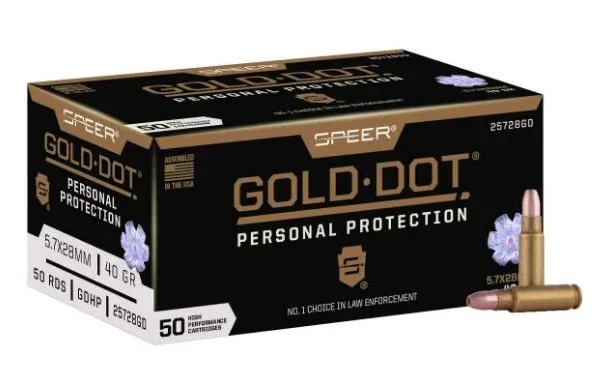 Speer Gold Dot Handgun Ammunition 5.7X28mm 40gr HP 50/ct