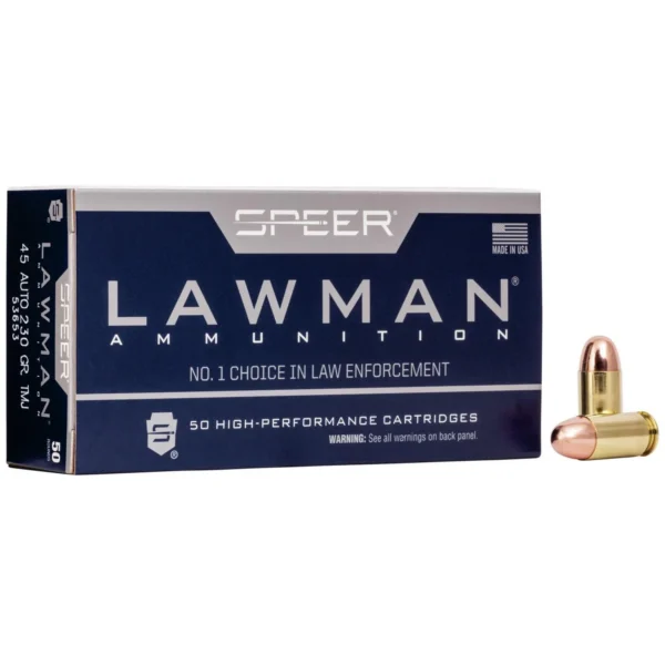 Cci Speer Lawman Handgun Ammunition .45 ACP 230 gr TMJ 830 fps 50/ct