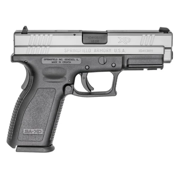 Springfield Armory XD Service Model Handgun .40 S&W 10rd Magazines (2) 4" Barrel Black with Silver Slide