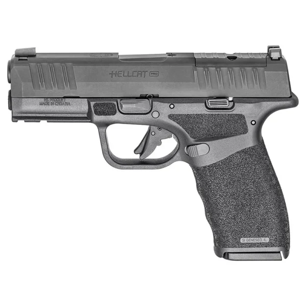 Springfield Armory Springfield Hellcat PRO Compact White-Dot Handgun 9mm Luger 15(1)&17(1)rd Magazines 3.8" Black Frame