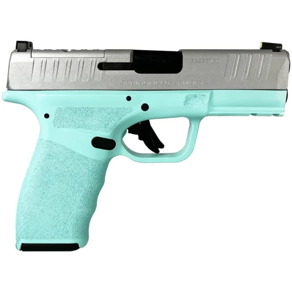 Springfield Armory Springfield "Robins Egg Blue Frame/Silver Slide" Hellcat Pro Handgun 9mm Luger 15rd Magazines(2) 3.7"