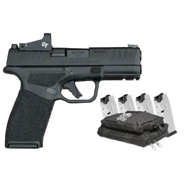 Springfield Armory Springfield Hellcat Pro Gear Up Bundle w/CT-1500 Red Dot 9mm Luger 15rd magazines(5) 3.7" Barrel Range Bag
