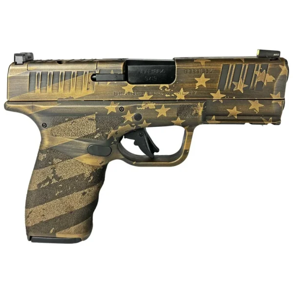 Springfield Armory Springfield Hellcat Pro OSP "Distressed Flag Burnt Bronze" Handgun 9mm Luger 15rd(2) Magazines 3.7" Barrel