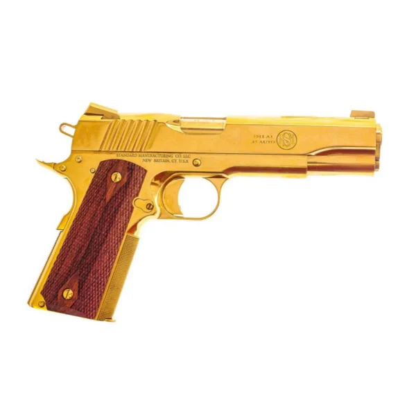 Standard MFG Co LLC Standard Manufacturing Standard 1911 Handgun .45 ACP 7rd Magazine 5" Barrel TiN Gold