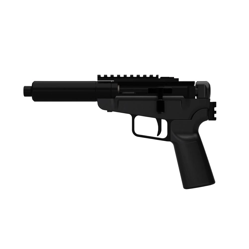 stowaway-5-7x28-single-shot-pistol-primary Dark Mountain Arms LLC Dark Mountain Arms Stowaway Handgun 5.7x28 Single Shot 5" 1/2x28 Threaded Barrel Black with Brace