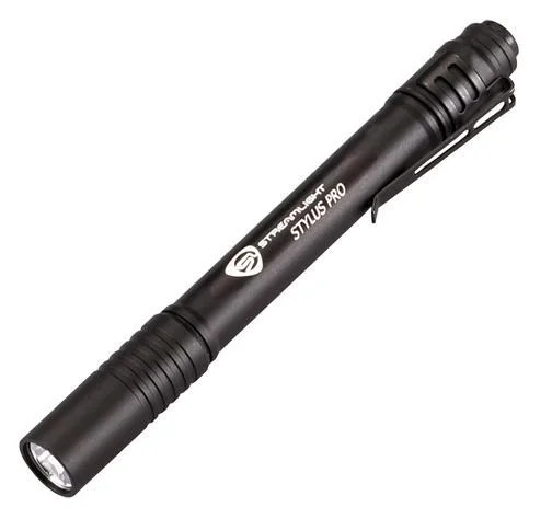 Streamlight Stylus Pro Alkaline Battery-Powered LED Pen Light - Black with White LED