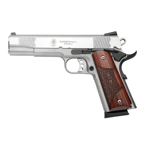 Smith & Wesson Inc. S&W M1911 E-Series Handgun .45 Auto 8rd Magazines(2) 5" Barrel Wood Grips