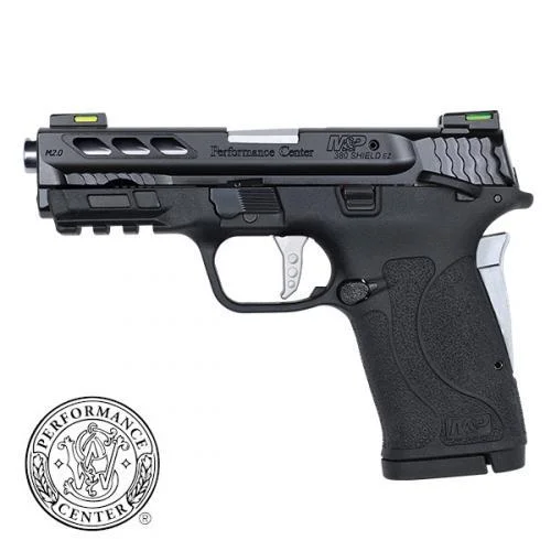 sw-mp-380-shield-ez-m2-0-ported-silver-primary Smith & Wesson Inc. S&W Performance Center M&P 380 SHIELD EZ M2.0 Handgun .380 Auto 8rd Magazine 3.8" Sliver Ported Barrel