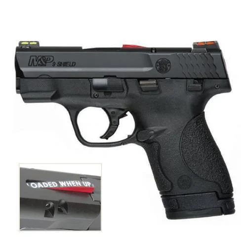 Smith & Wesson Inc. S&W M&P 9 Shield Handgun 9mm Luger 7rd & 8rd Magazines (2) 3.1" Barrel HI-VIZ Fiber Optics Ca Compliant