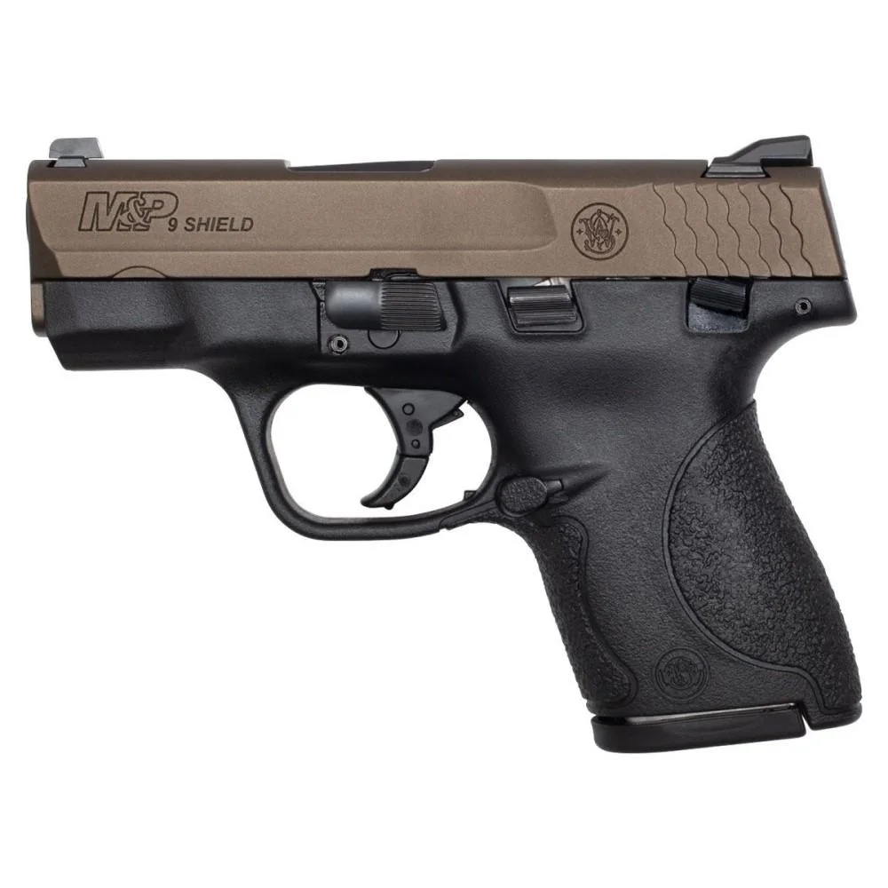 sw-mp-9-shield-9mm-midnight-bronze-used-primary Smith & Wesson Inc. Smith & Wesson M&P 9 Shield Handgun 9mm Luger 7rd Magazine 3.1" Barrel Black with Midnight Bronze Slide