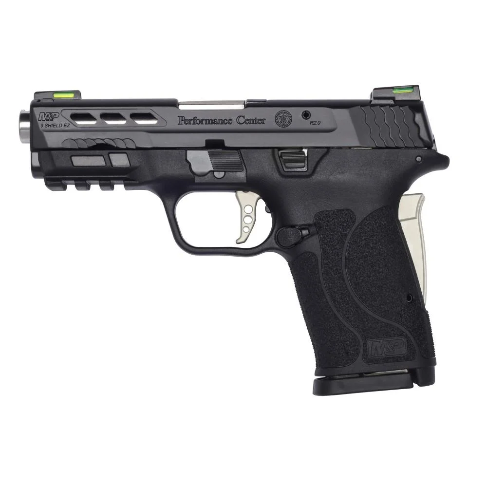 sw-mp-shield-ez-pc-9mm-used-primary Smith & Wesson Inc. S&W M&P Shield EZ Performance Center Sliver 9mm Luger 8rd Magazine 3.83 Ported Barrel No Thumb Safety