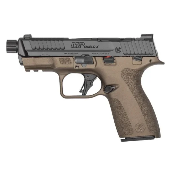 Smith & Wesson Inc. S&W Shield-X Midnight Bronze Handgun 9mm Luger 13(1)&15(1)rd Magazines 4.1" Threaded Barrel " Barrel