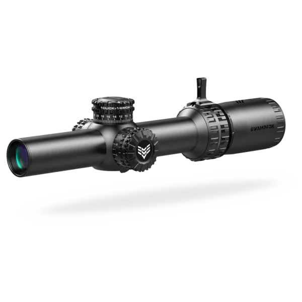 10 Ring Swampfox Arrowhead LPVO Series Rifle Scope 1-6x24 30mm SFP Guerilla Dot MOA IR Black