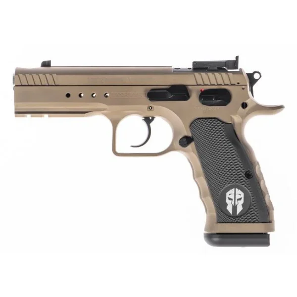 Italian Firearms Group Tanfoglio Hexagon Tactical Handgun 9mm Luger 17rd Magazine(2) 4.45" Compensated Barrel DA/SA OR Tan