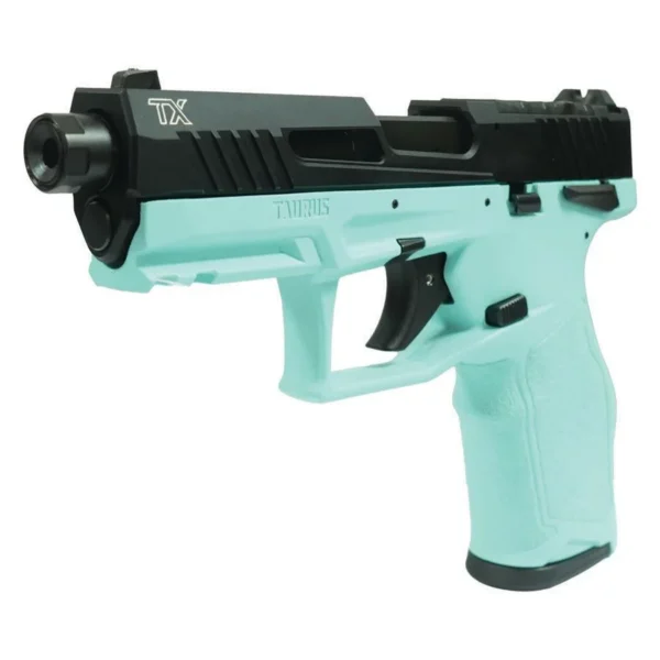 Taurus International Inc. Taurus 2TX22 TORO Handgun .22 LR 16(1)&22(1)rd Magazines 4.6" Threaded Barrel Black Slide/Cyan