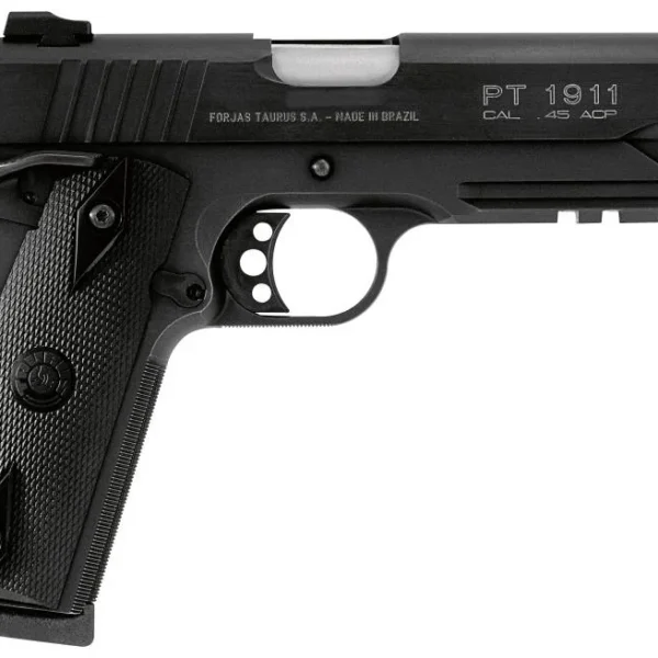 Taurus International Inc. Taurus M1911 Handgun. 45 ACP 8rd Magazine 5" Barrel Black Novak Sights Picrail