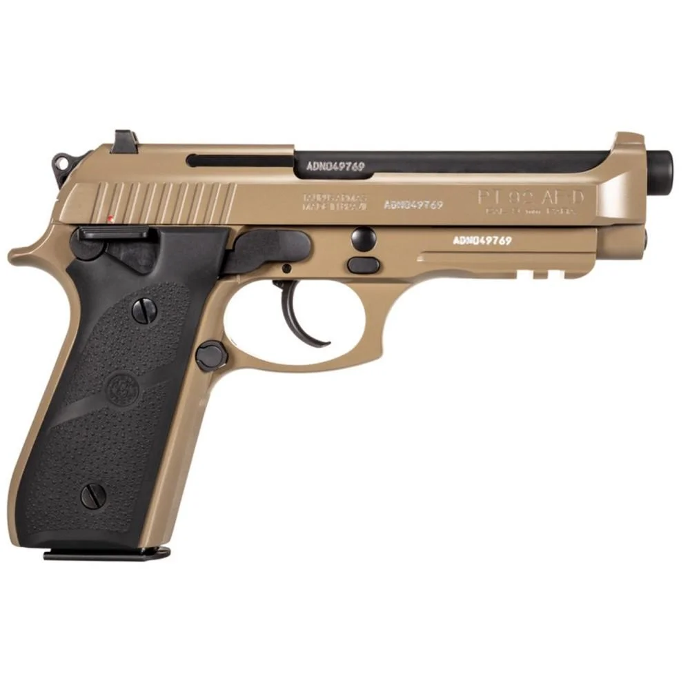 taurus-pt92-9mm-pistol-17rd-mags-5-barrel-fde-finish-primary Taurus International Inc. Taurus PT92 Handgun 9mm Luger 17rd Magazines (2) 5" Barrel FDE Black Hogue Grip