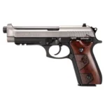 Taurus International Inc. Taurus PT92 Handgun 9mm Luger 17rd Magazines (2) 5" Barrel Black Silver with Wood Grips - alternate