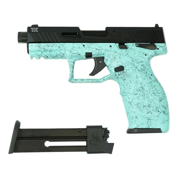 Taurus International Inc. Taurus TX22 Gen 2 Handgun .22 LR 10rd Magazines (2) 4.16" Barrel Cyan Splatter Grip Black Slide