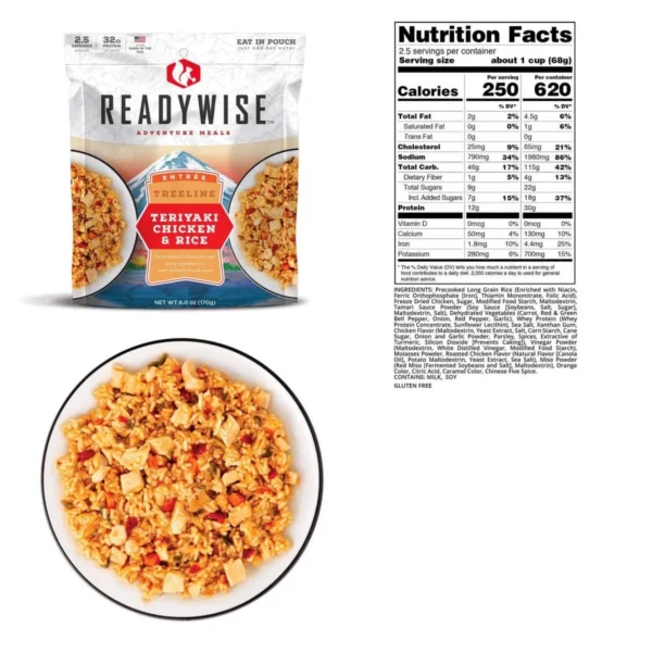 ReadyWise Company Readywise Treeline Teriyaki Chicken & Rice - 6 oz