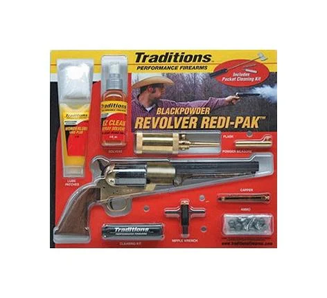 Traditions Performance Firearms Traditions 1858 Army Redi-Pak Black Powder Revolver / Walnut / Brass .44 Cal 8" Blued Barrel