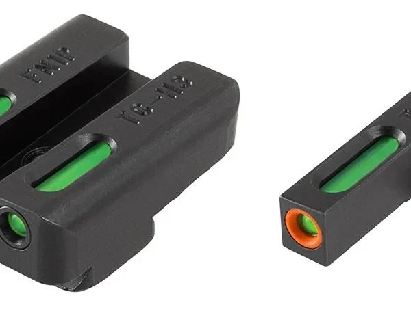 Truglo TFX Pro Tritium/Fiber-Optic Day/Night Sights Fit FNH FNP-40|FNX-40|FNS-40|FNS-40 Compact - Orange Outline Front/Rear