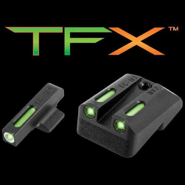 Truglo TFX Tritium/Fiber-Optic Day/Night Sights Fits Novak LoMount cut .270 Front / .450 Rear (1911 5" Government 9mm / .40