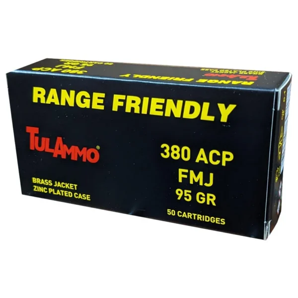 Grasso Holdings Inc. / Tulammo Tula Ammo Zinc Coated Steel Case Handgun Ammunition .380 ACP 95gr Brass Jacketed FMJ 50/ct