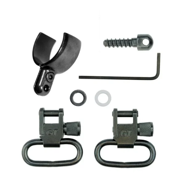 Grovtec Us Inc. Grovtec Two Piece Barrel Band Swivel Sets .585 - .635 Diameter Black 2/ct