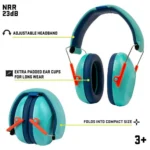 The Allen Company Inc. Allen ULTRX Youth's Passive Hearing Ear Muff 23dB Teal - alternate view 4