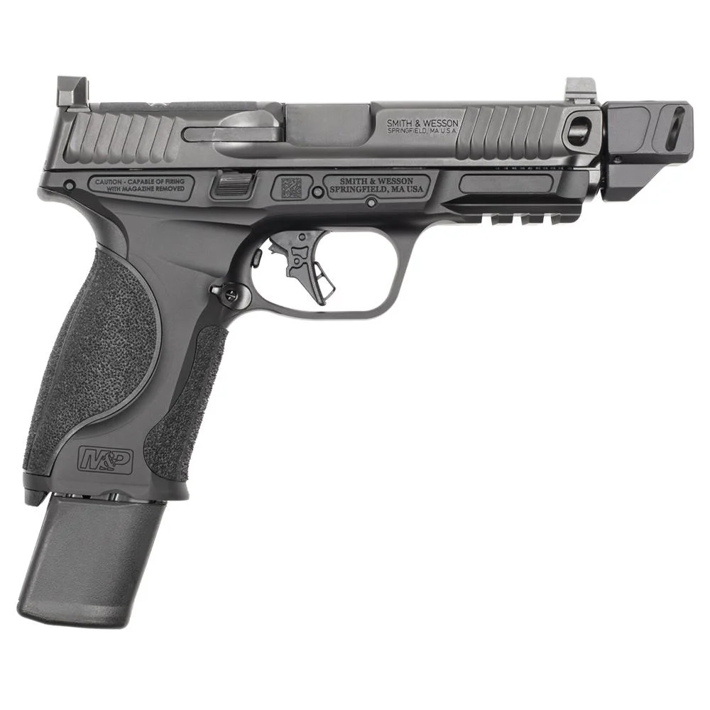 used-smith-wesson-mp-9-m2-0-9mm-primary Smith & Wesson Inc. USED Smith & Wesson M&P 9 M2.0 Handgun 9mm Luger 23rd Magazine 4.8" Barrel Black with Compensator
